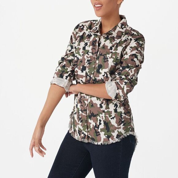 Seed to Style Organic Cotton Twill Button-Down W/ Fray Shirt - Picture 2 of 4